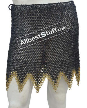 8 MM Wedge Riveted Chainmail Skirt 18 Gauge Steel